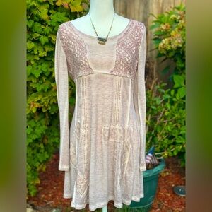 Light Soft Sweater Dress Tunic Top Gypsy Lagenlook XL